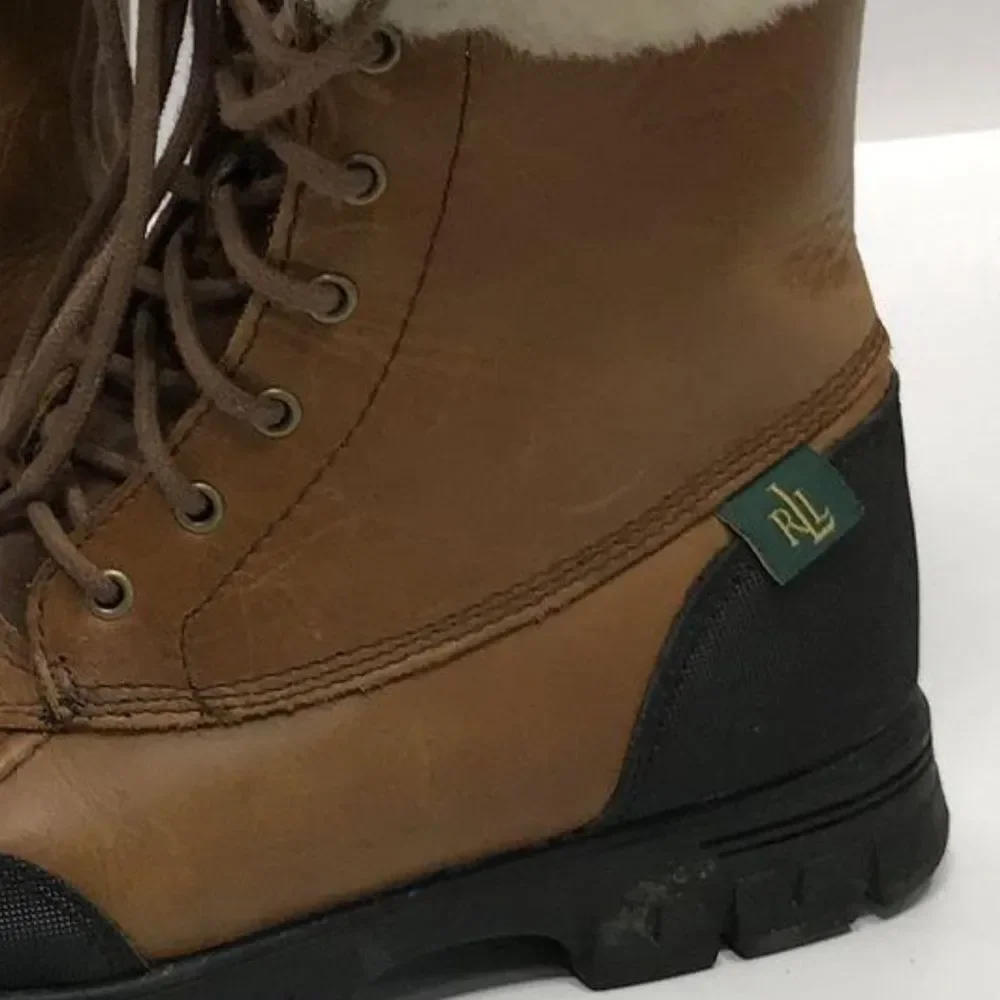 Polo by Ralph Lauren Tan and Black Vintage Shearling Size 7
